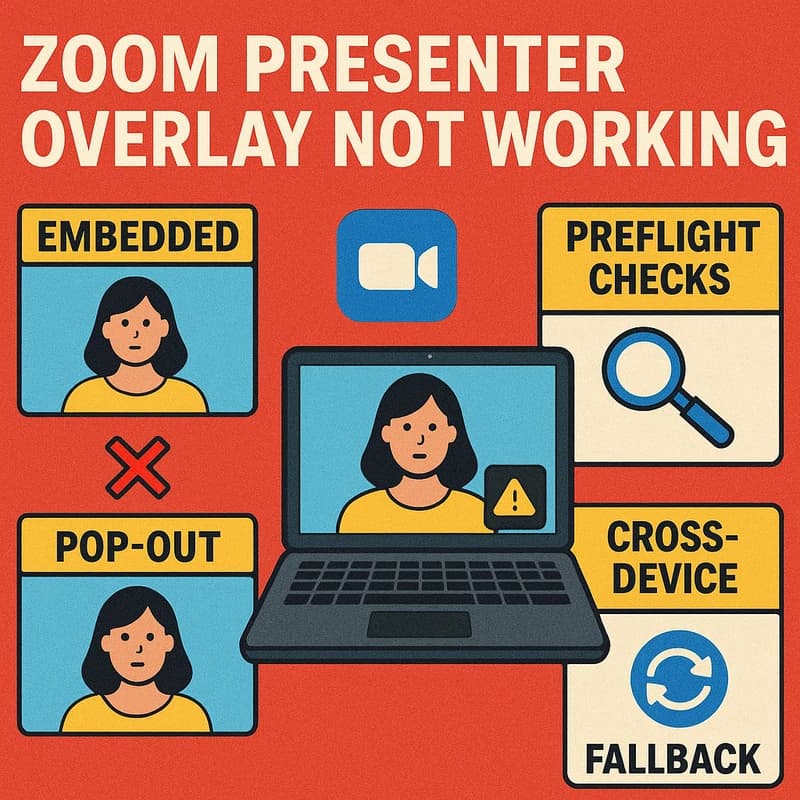 Оверлей презентатора Zoom не працює? Швидке виправлення та резервний варіант