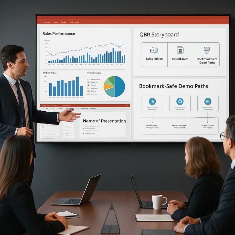 Present Power BI to executives: spine-led live BI workflow