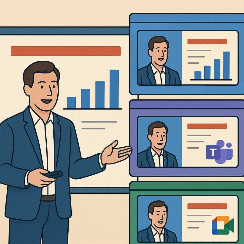 Predavač pored slajdova: multiplatformska postavka sa niskim kašnjenjem