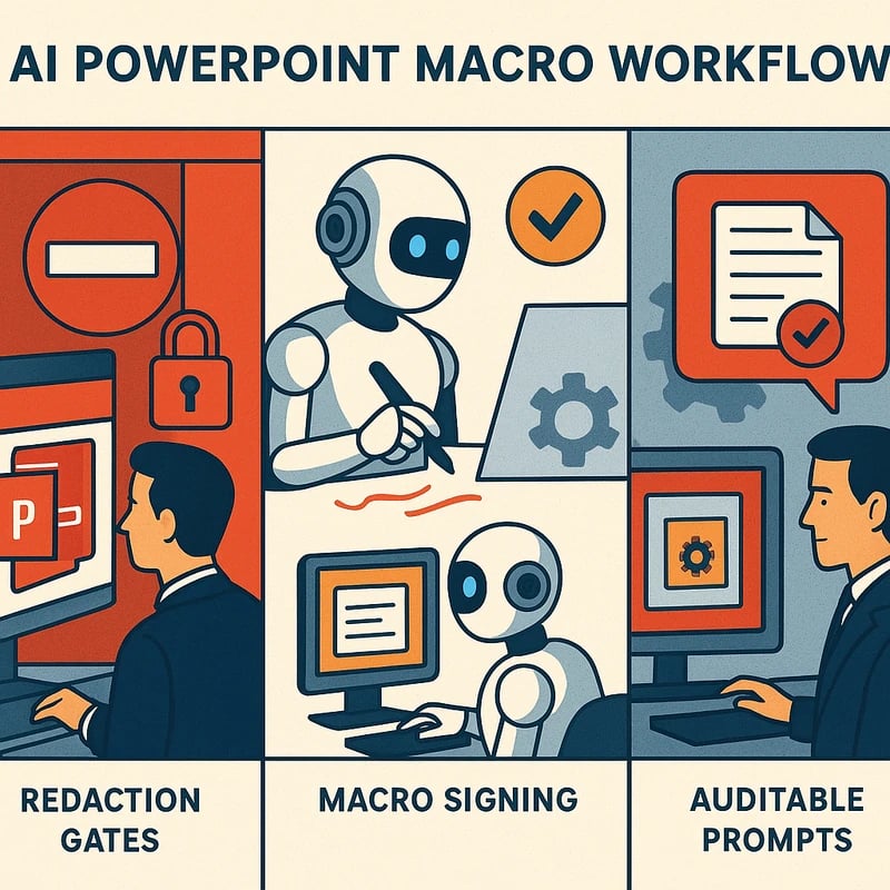 AI PowerPoint makro: brzi, sigurni slajdovi uz upravljanje