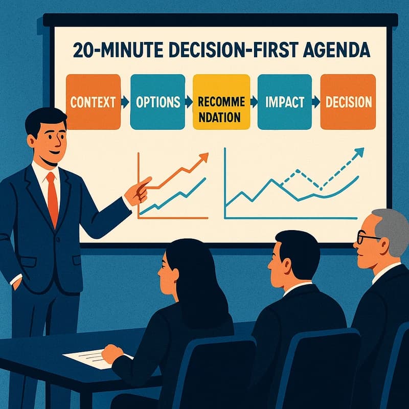 Predstavljanje dizajnerskog rada izvršnim direktorima: vodič sa fokusom na odluke