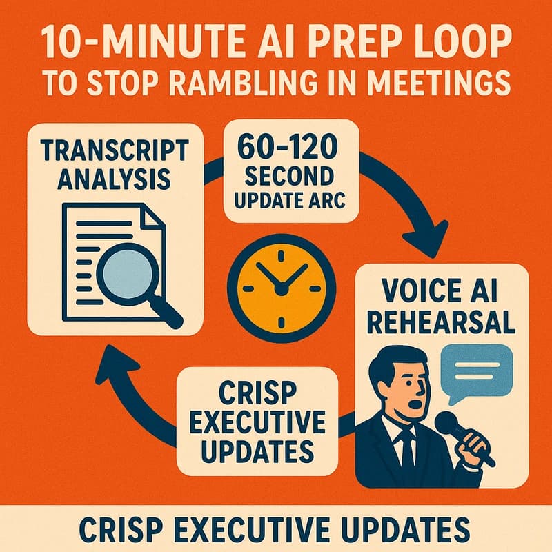 پرگویی در جلسات را متوقف کنید: آمادهسازی ۱۰ دقیقهای با هوش مصنوعی برای بهروزرسانیهای دقیق و روشن