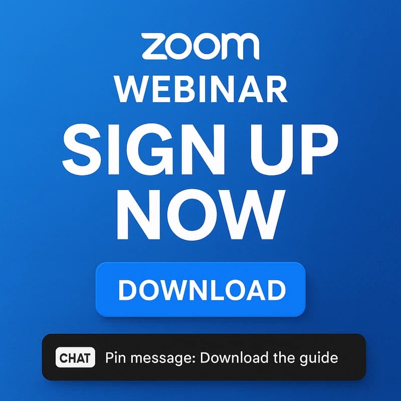 Wezwanie do działania na Zoom Webinar: Wygodne ujawnianie konwersji